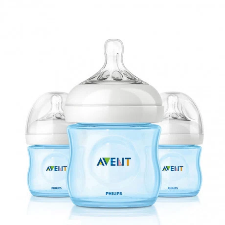 Bộ bình sữa, ty ngậm thiết kế tự nhiên màu xanh dương Philips Avent