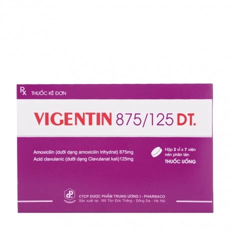 Vigentin 875/125 DT (2vi x 7 vien)