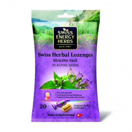 Kẹo thảo dược Swiss Energy Herbs cây xô thơm (Gói 20 viên)
