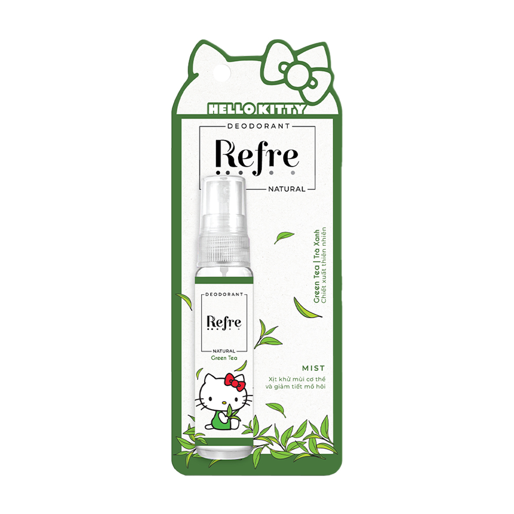 Xịt khử mùi Refre Natural Green tea Hương trà xanh (30ml)