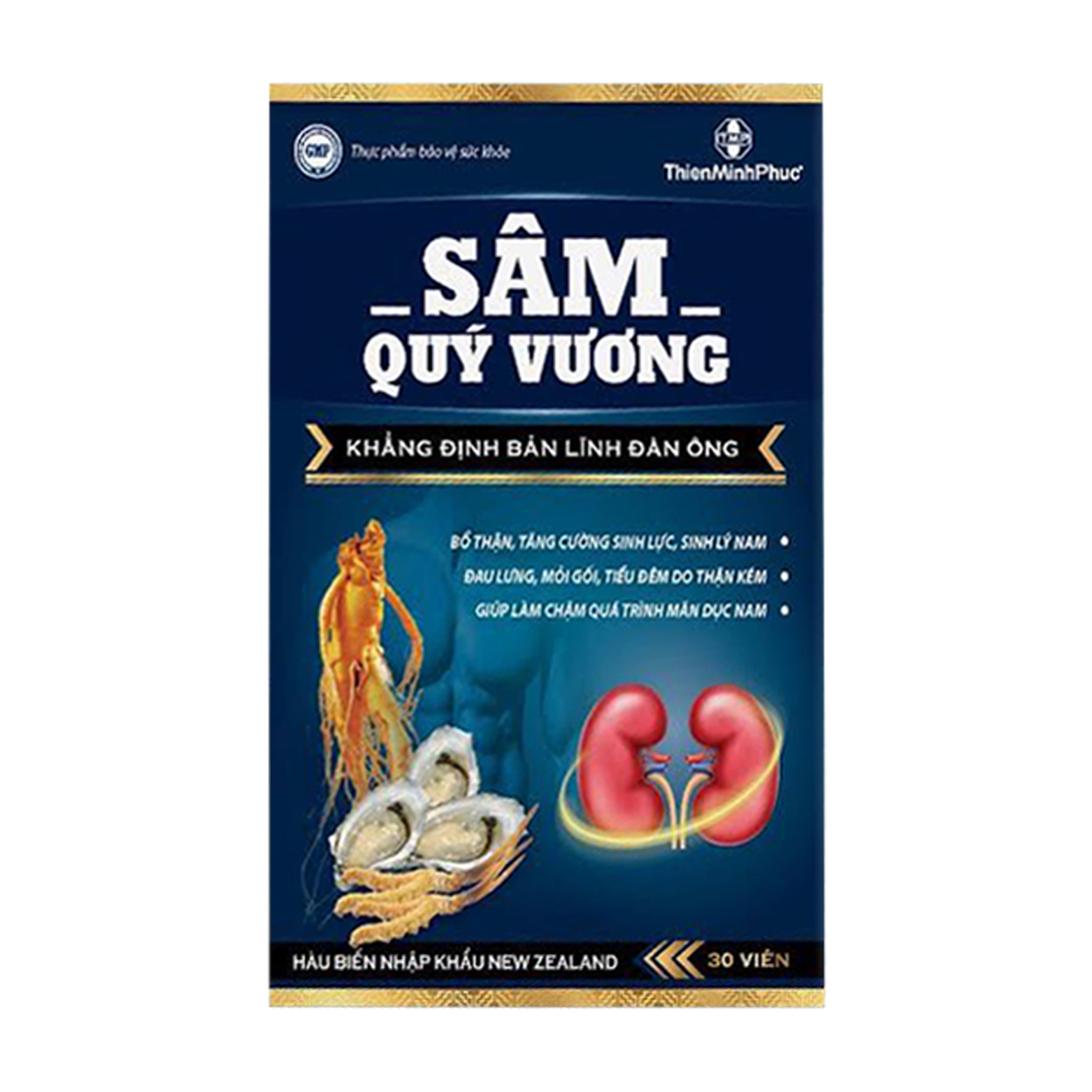 Thực phẩm bảo vệ sức khỏe giúp bổ thận tráng dương Sâm Quý Vương (Hộp 30 viên)