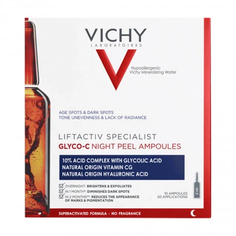 Tinh chất VICHY LiftActiv Specialist Glyco-C Night Peel Ampoules làm sáng da ban đêm (10 ống x 2ml)