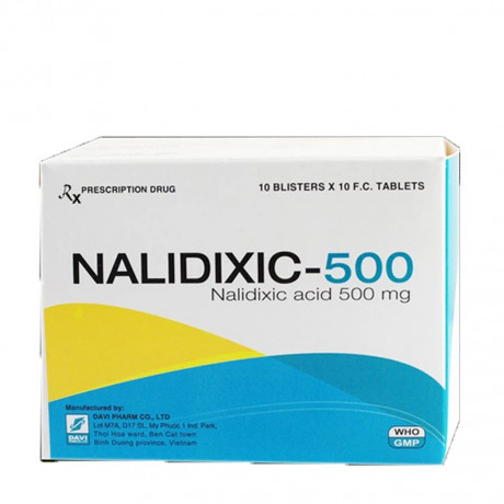 Viên nén bao phim Nalidixic Acid 500mg điều trị nhiễm khuẩn đường tiết niệu dưới (10 vỉ x 10 viên)