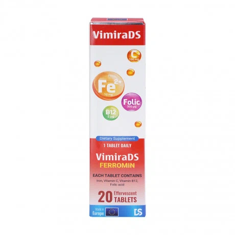 Viên sủi bổ máu VimiraDS Ferromin (Tuýp 20 viên)