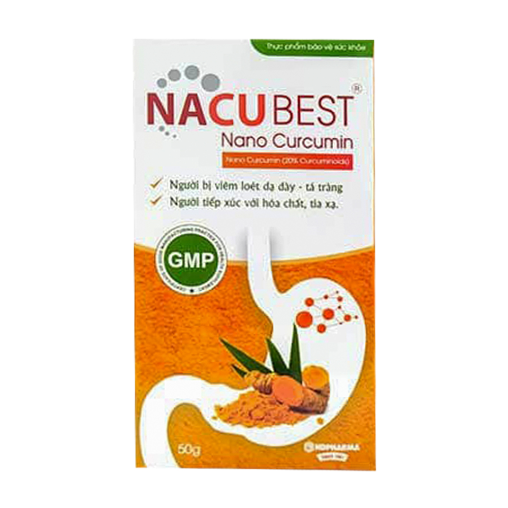 Thực phẩm bảo vệ sức khỏe hỗ trợ giảm viêm loét dạ dày Nacubest Nano Curcumin 50g