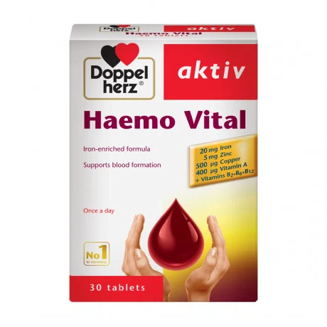 Viên bổ sung máu Doppelherz Haemo Vital (Hộp 2 vỉ x 15 viên)