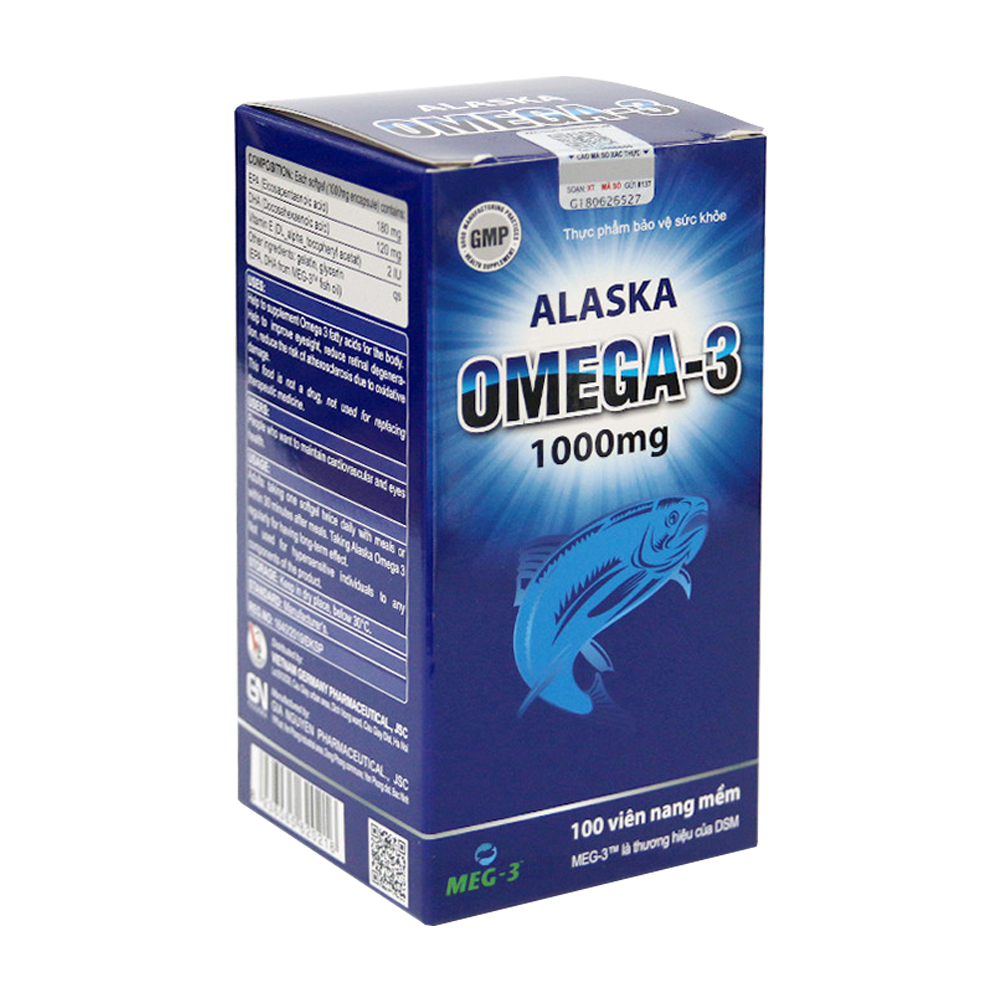 Viên uống Alaska Omega hỗ trợ tim mạch và thị lực (Hộp 100 viên)
