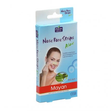 Miếng lột mụn Mayan Nose Pore Strips Aloe (4 miếng/hộp)
