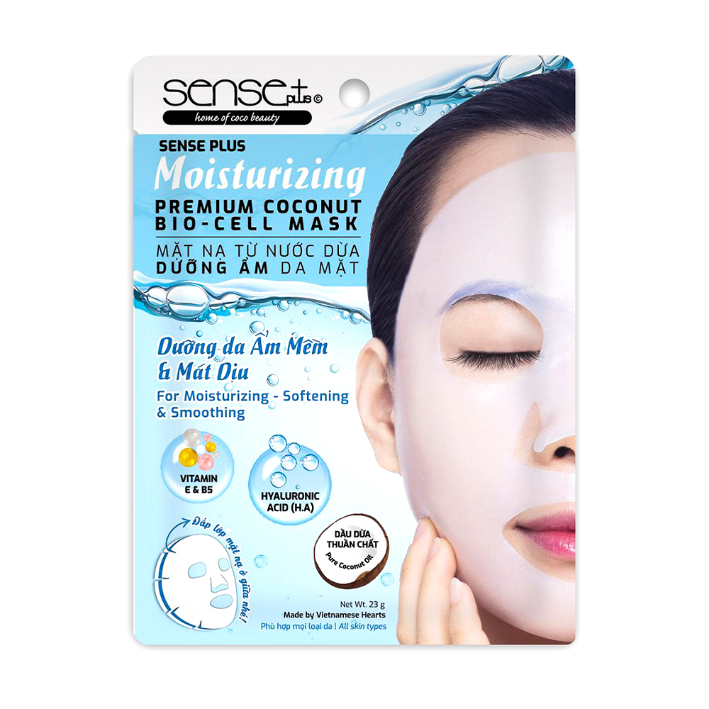 Mặt nạ dừa sinh học dưỡng ẩm Sense+ Moisturizing Premium Coconut Bio-Cell Mask (25g)