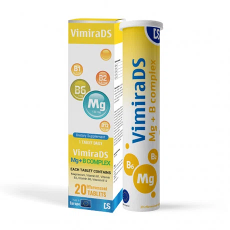 Viên bổ sung magie và vitamin nhóm B VimiraDS Mg + B Complex (Tuýp 20 viên)