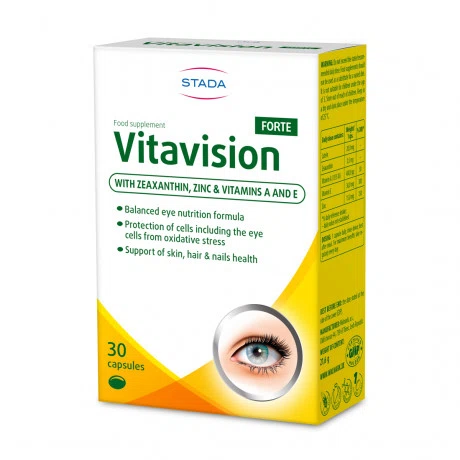 Viên hỗ trợ chức năng mắt Stada Vitavision Forte (Hộp 30 viên nang mềm)