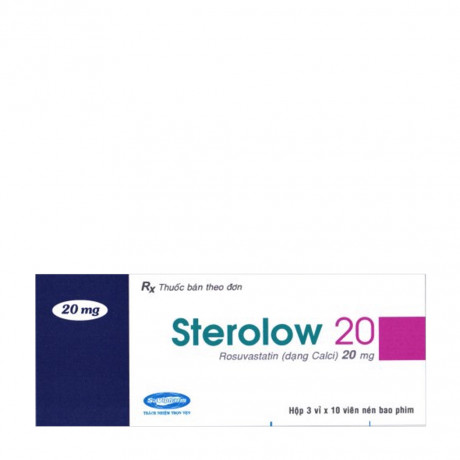 Viên nén bao phim Sterolow 20 điều trị hạ lipid máu (3 vỉ x 10 viên)