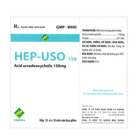Viên nén HEP USO 150 điều trị sỏi mật, cải thiện chức năng gan (10 vỉ x 10 viên)