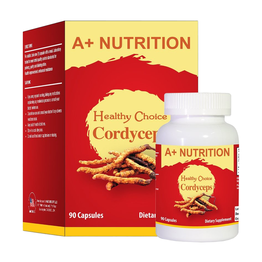 Tăng cường sức khỏe A+ Nutrition Cordyceps (Hộp 90 viên)