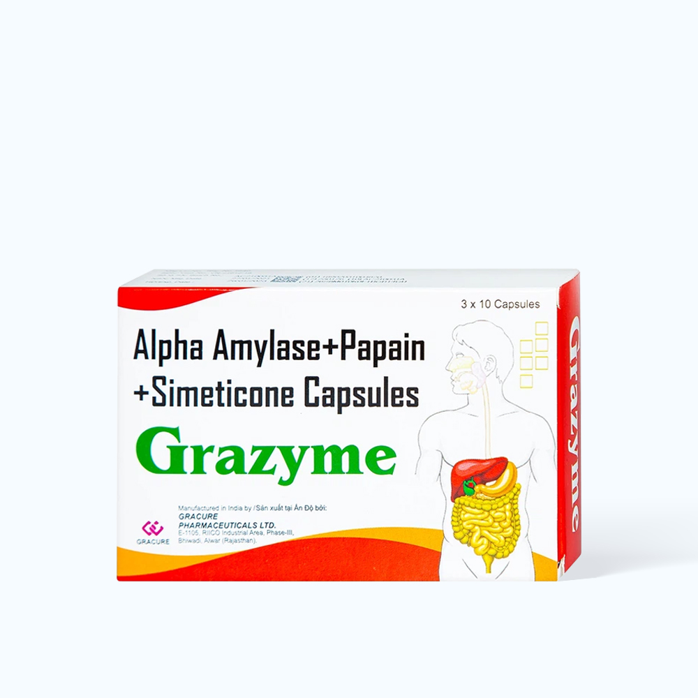 Grazyme ( Hộp 3 vỉ x 10 viên)