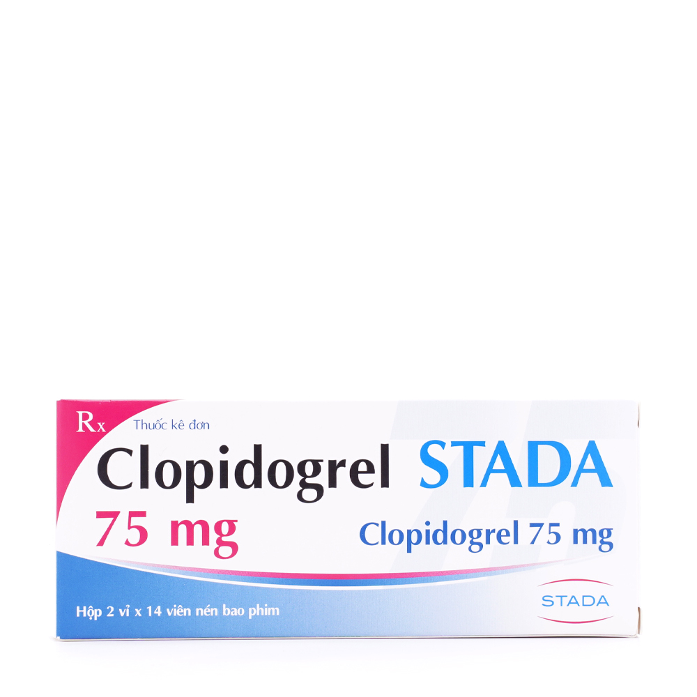 Viên nén Clopidogrel STADA 75mg phòng ngừa thành lập cục máu đông, huyết khối (2 vỉ x 14 viên)