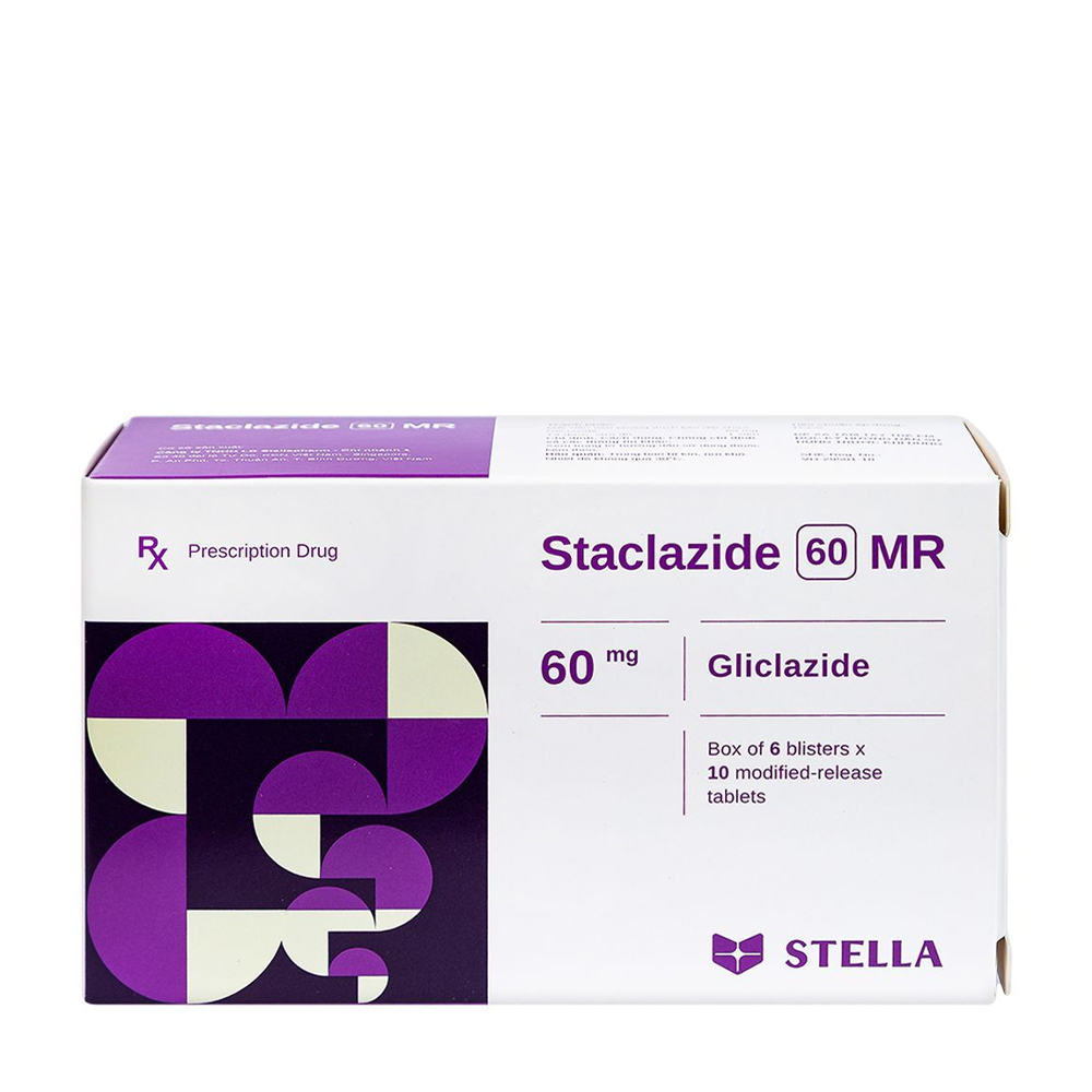 Staclazide 60mg MR Stella (Hộp 6 vỉ x 10 viên)