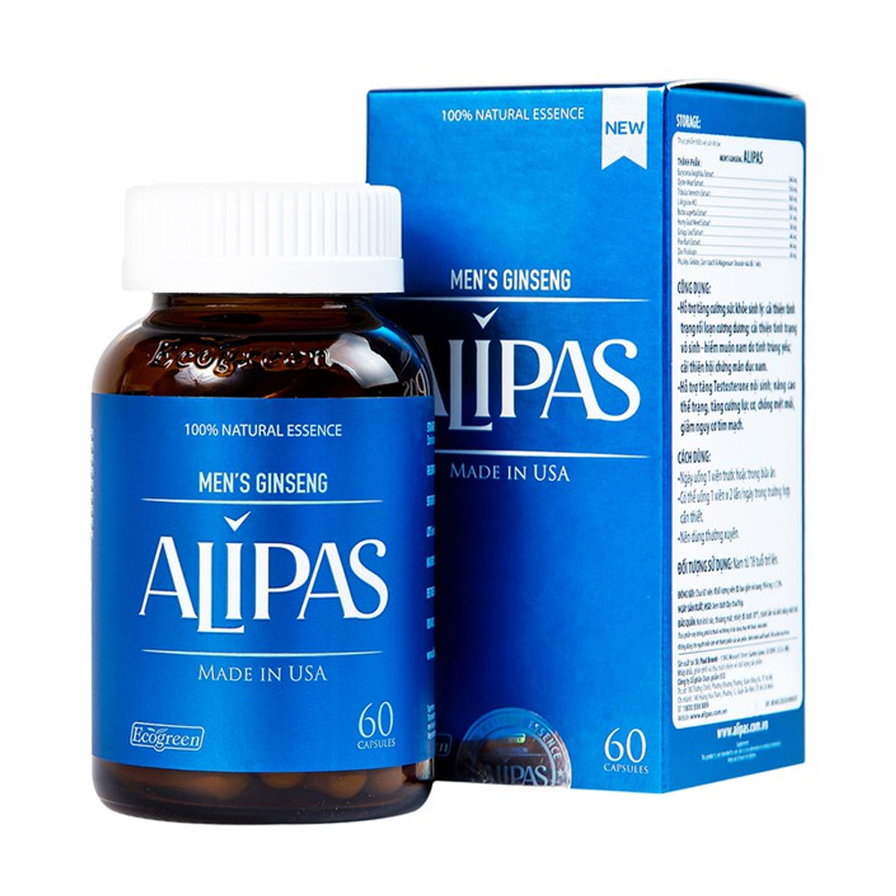 Sâm cải thiện rối loạn cương dương Men’s Ginseng Alipas Ecogreen (Hộp 60 viên)