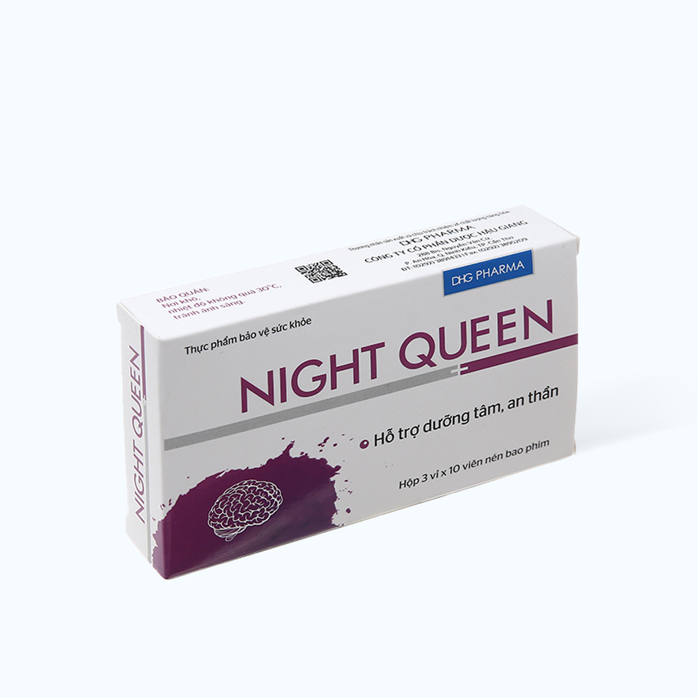 DHG PHARMA Night Queen Ho Tro Duong Tam, An Than, De Ngu (Hop 3vi X 10vien)
